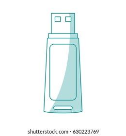 blue silhouette shading usb pc flash drive