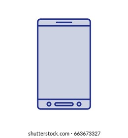 blue silhouette of smartphone icon vector illustration