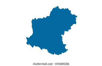 Blue silhouette of Thailand's Nakhon Si Thammarat province map on a white background