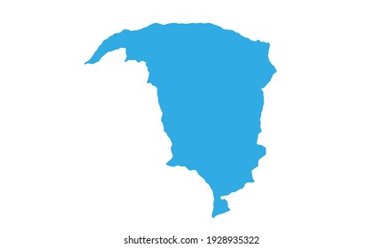 Blue silhouette of Yobe country map Nigeria on white background