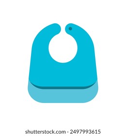 Blue silicone baby bib icon. Vector illustration.