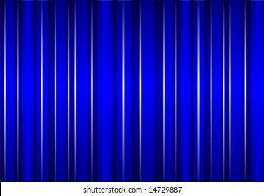 A blue silk curtain effect abstract vector background with silver highlights