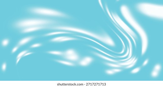 Fundo de tecido de seda azul com efeito de ondulações líquidas. azul neve vetor liso