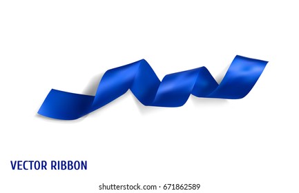 Blue silk vector ribbon made with gradient mesh.