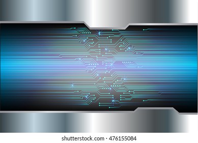 blue silver abstract cyber future technology concept background, illustration, circuit board, binary code, text box