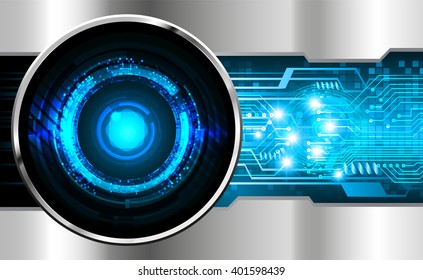 Blue silver abstract hi speed internet technology background illustration. eye scan virus computer. vector