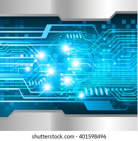 Blue silver abstract hi speed internet technology background illustration. eye scan virus computer. vector