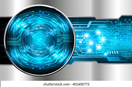 Blue silver abstract hi speed internet technology background illustration. eye scan virus computer. vector