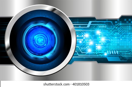 Blue silver abstract hi speed internet technology background illustration. eye scan virus computer. vector