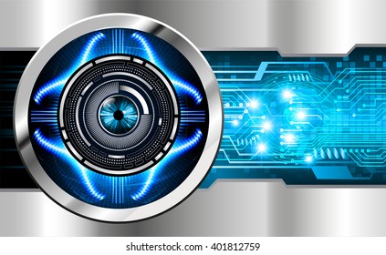 Blue silver abstract hi speed internet technology background illustration. eye scan virus computer. vector