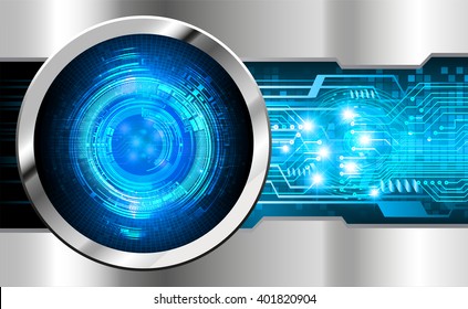 Blue silver abstract hi speed internet technology background illustration. eye scan virus computer. vector