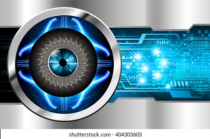Blue silver abstract hi speed internet technology background illustration. eye scan virus computer. vector