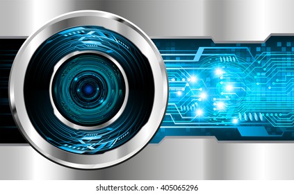 Blue silver abstract hi speed internet technology background illustration. eye scan virus computer.  vector