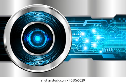 Blue silver abstract hi speed internet technology background illustration. eye scan virus computer.  vector