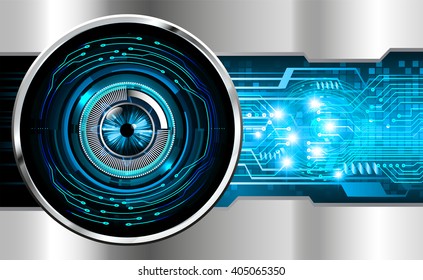 Blue silver abstract hi speed internet technology background illustration. eye scan virus computer.  vector