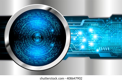 Blue silver abstract hi speed internet technology background illustration. eye scan virus computer