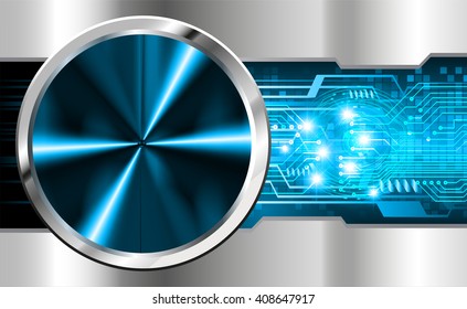 Blue silver abstract hi speed internet technology background illustration. eye scan virus computer