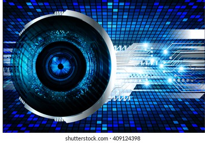 Blue silver abstract hi speed internet technology background illustration. eye scan virus computer. vector