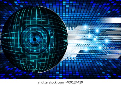Blue silver abstract hi speed internet technology background illustration. eye scan virus computer. vector. 