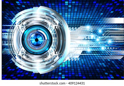 Blue silver abstract hi speed internet technology background illustration. eye scan virus computer. vector