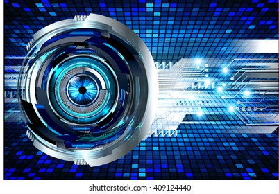 Blue silver abstract hi speed internet technology background illustration. eye scan virus computer. vector.