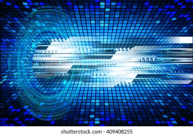 Blue silver abstract hi speed internet technology background illustration. eye scan virus computer. vector. 