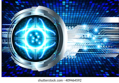 Blue silver abstract hi speed internet technology background illustration. eye scan virus computer. vector. 