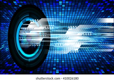 Blue silver abstract hi speed internet technology background illustration. eye scan virus computer. vector. motion move. pixel