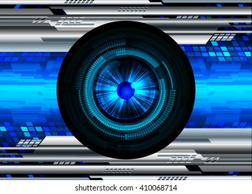 Blue silver abstract hi speed internet technology background illustration. eye scan virus computer. move. motion