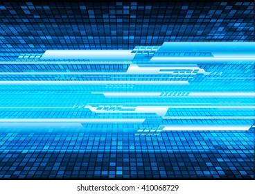 Blue silver abstract hi speed internet technology background illustration. eye scan virus computer. move. motion