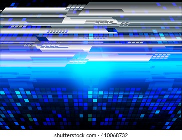 Blue silver abstract hi speed internet technology background illustration. eye scan virus computer. move. motion