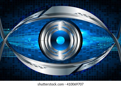 Blue silver abstract hi speed internet technology background illustration. eye scan virus computer. move. motion