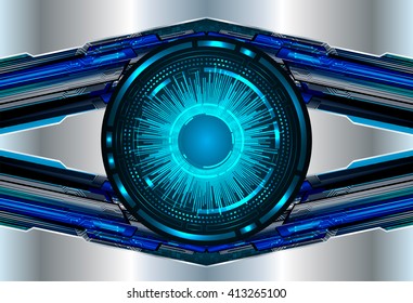 blue silver abstract hi speed internet technology background illustration. eye scan virus computer. motion move. text box. label
