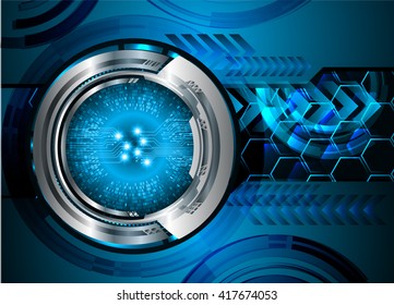 Blue silver abstract hi speed internet technology background illustration. eye scan virus computer. motion move. vector