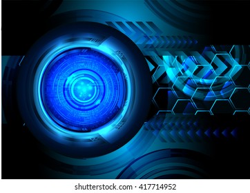 Blue silver abstract hi speed internet technology background illustration. eye scan virus computer. motion move. vector