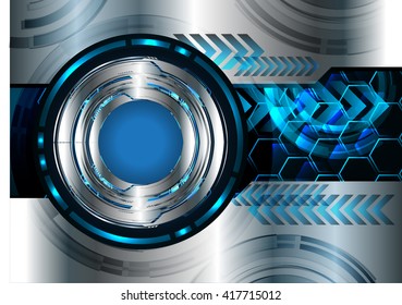 Blue silver abstract hi speed internet technology background illustration. eye scan virus computer. motion move. vector