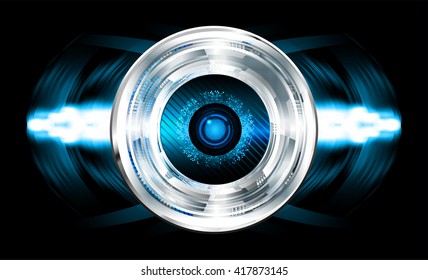 Blue silver abstract hi speed internet technology background illustration. eye scan virus computer. motion move. vector