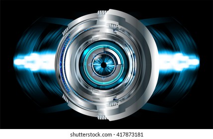 Blue silver abstract hi speed internet technology background illustration. eye scan virus computer. motion move. vector