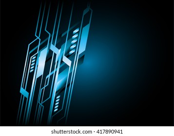 Blue silver abstract hi speed internet technology background illustration. eye scan virus computer. motion move. vector