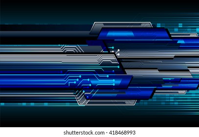 Blue silver abstract hi speed internet technology background illustration. eye scan virus computer. motion move.