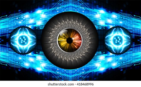 Blue silver abstract hi speed internet technology background illustration. eye scan virus computer. motion move.