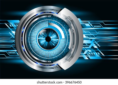 blue silver abstract vector hi speed internet technology background illustration, Background conceptual image of digital. eye scan.