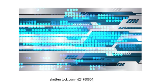 Blue silver cyber security concept background. Circuit