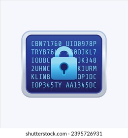 Blue Silver Data Encryption vector icon