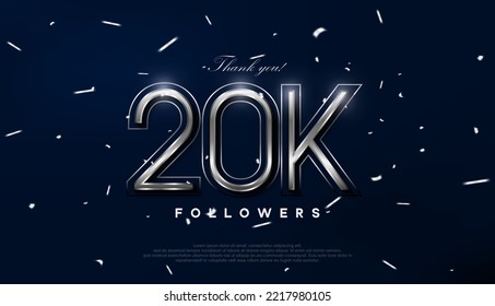 Blue silver design for greeting to 20k followers celebration.