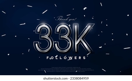 Blue silver design for greeting to 33k followers celebration.