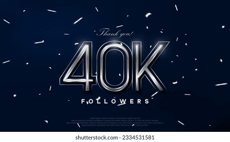 Blue silver design for greeting to 40k followers celebration.