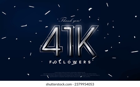 Blue silver design for greeting to 41k followers celebration.