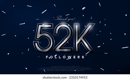 Blue silver design for greeting to 52k followers celebration.
