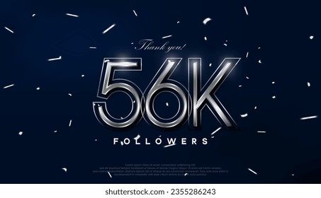 Blue silver design for greeting to 56k followers celebration.